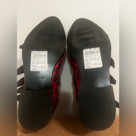 Top Shop Red Faux Python Ankle Bootie - Picture 3 of 5